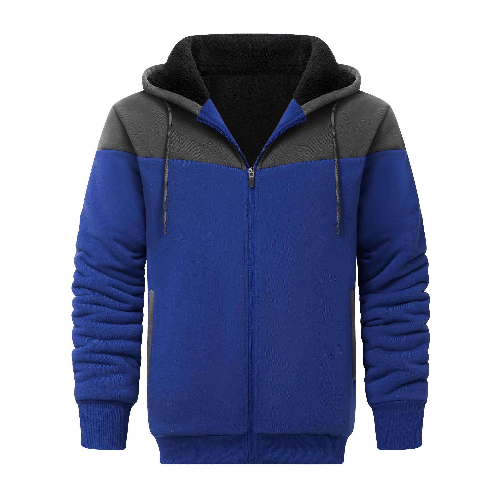 Men's Full Zip Up Micro Fleece Hoodie-ZPK006329