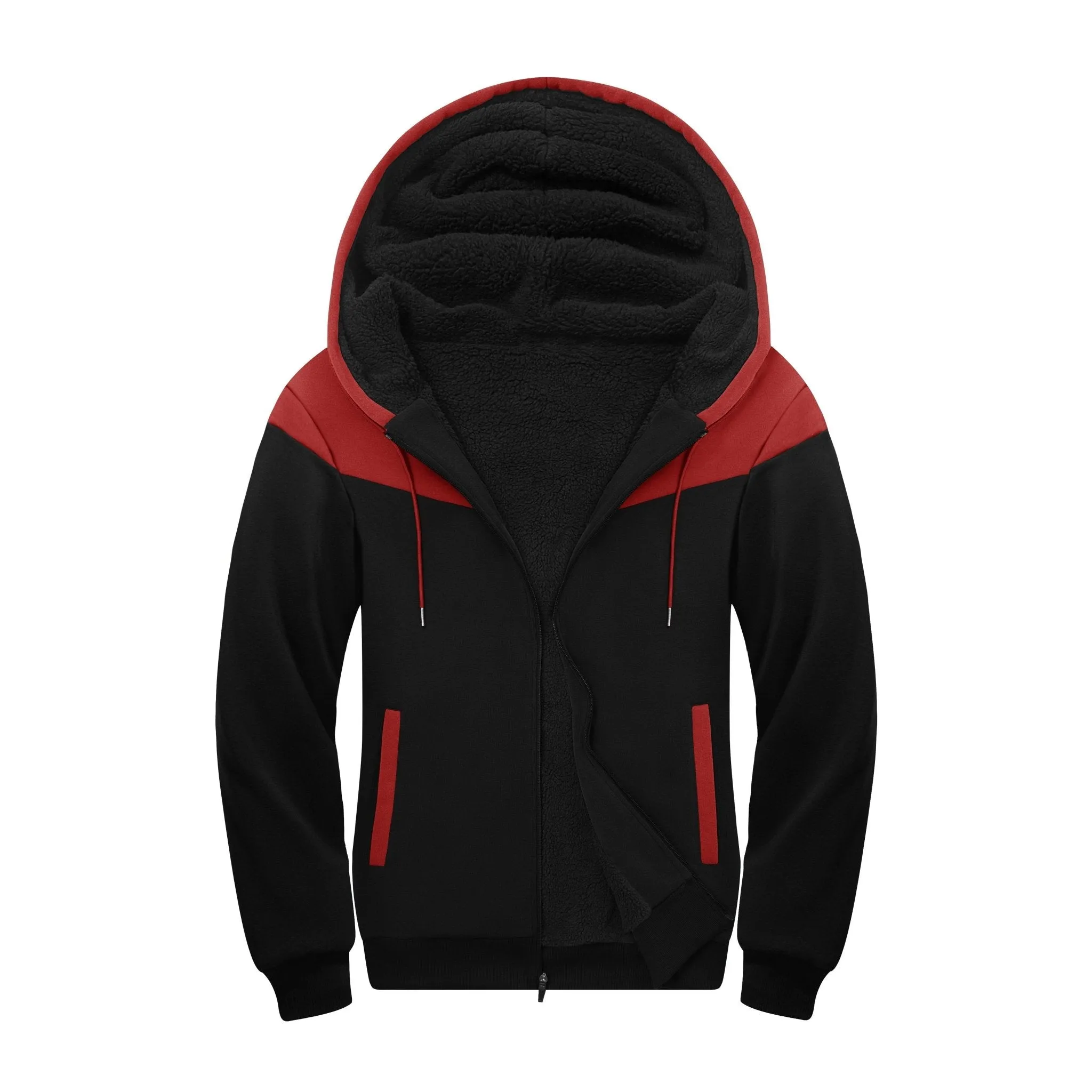 Men's Full Zip Up Micro Fleece Hoodie-ZPK006329