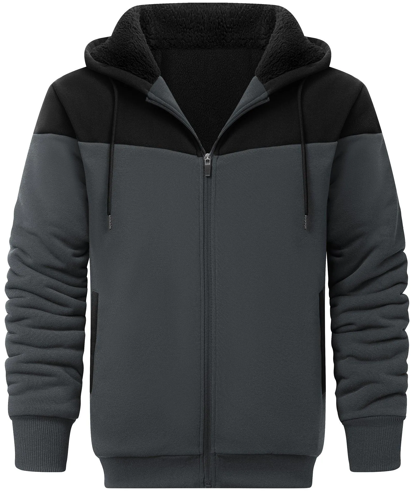 Men's Full Zip Up Micro Fleece Hoodie-ZPK006329