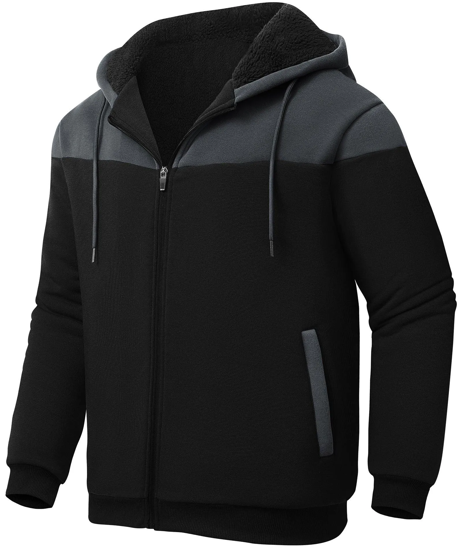 Men's Full Zip Up Micro Fleece Hoodie-ZPK006329