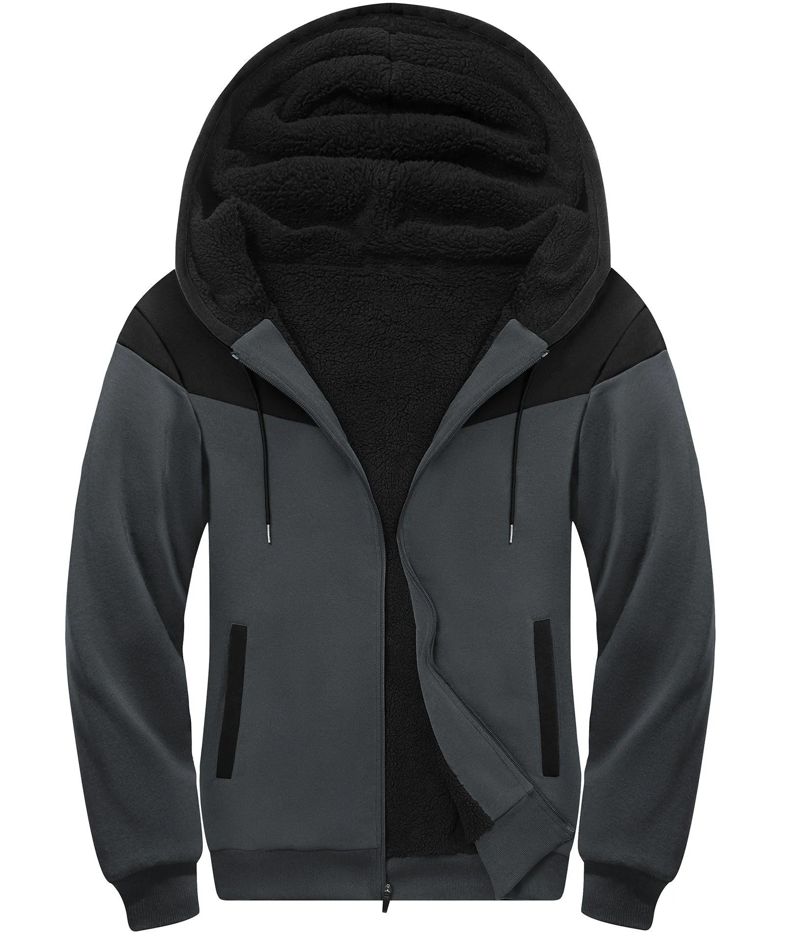 Men's Full Zip Up Micro Fleece Hoodie-ZPK006329