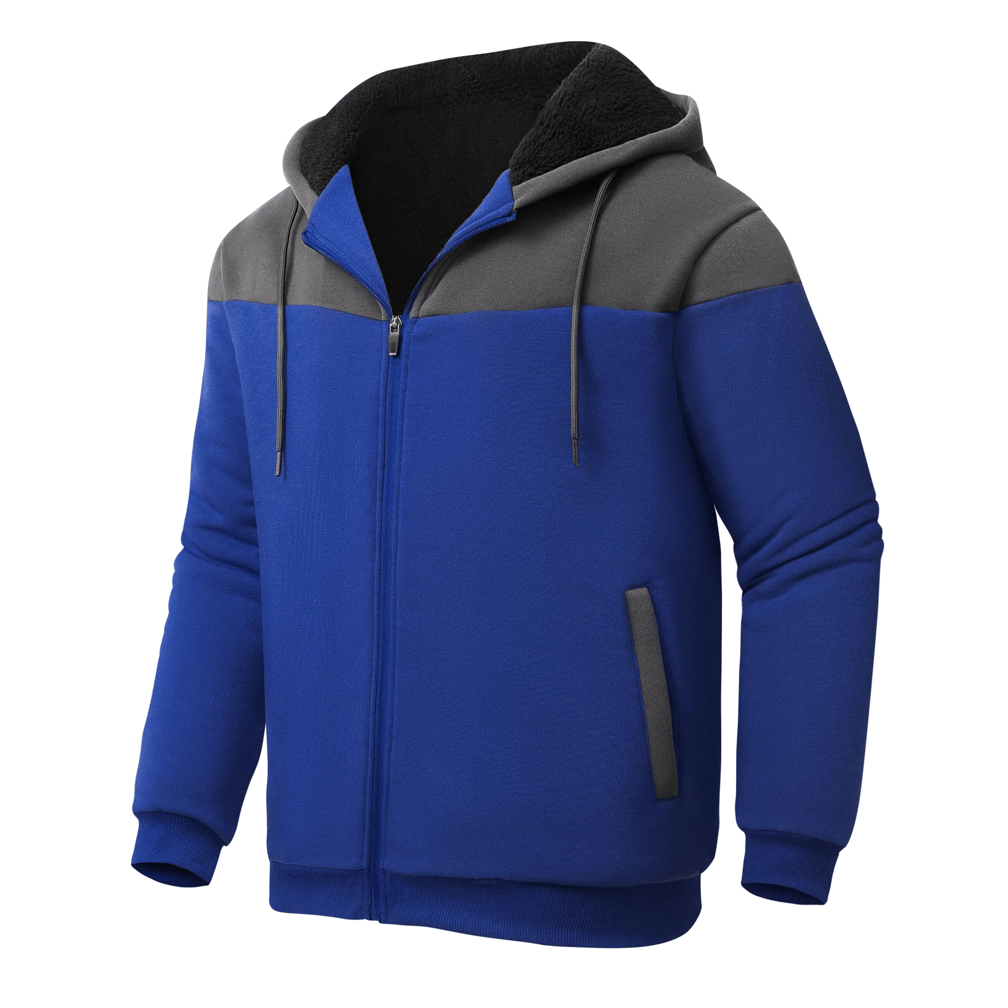 Men's Full Zip Up Micro Fleece Hoodie-ZPK006329