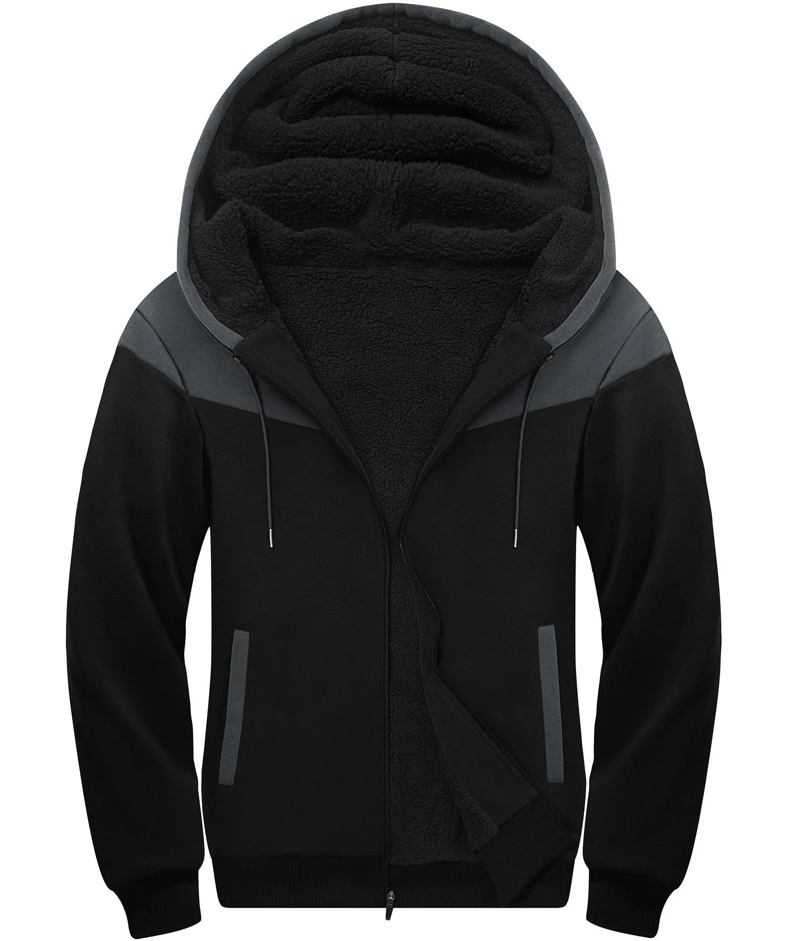 Men's Full Zip Up Micro Fleece Hoodie-ZPK006329