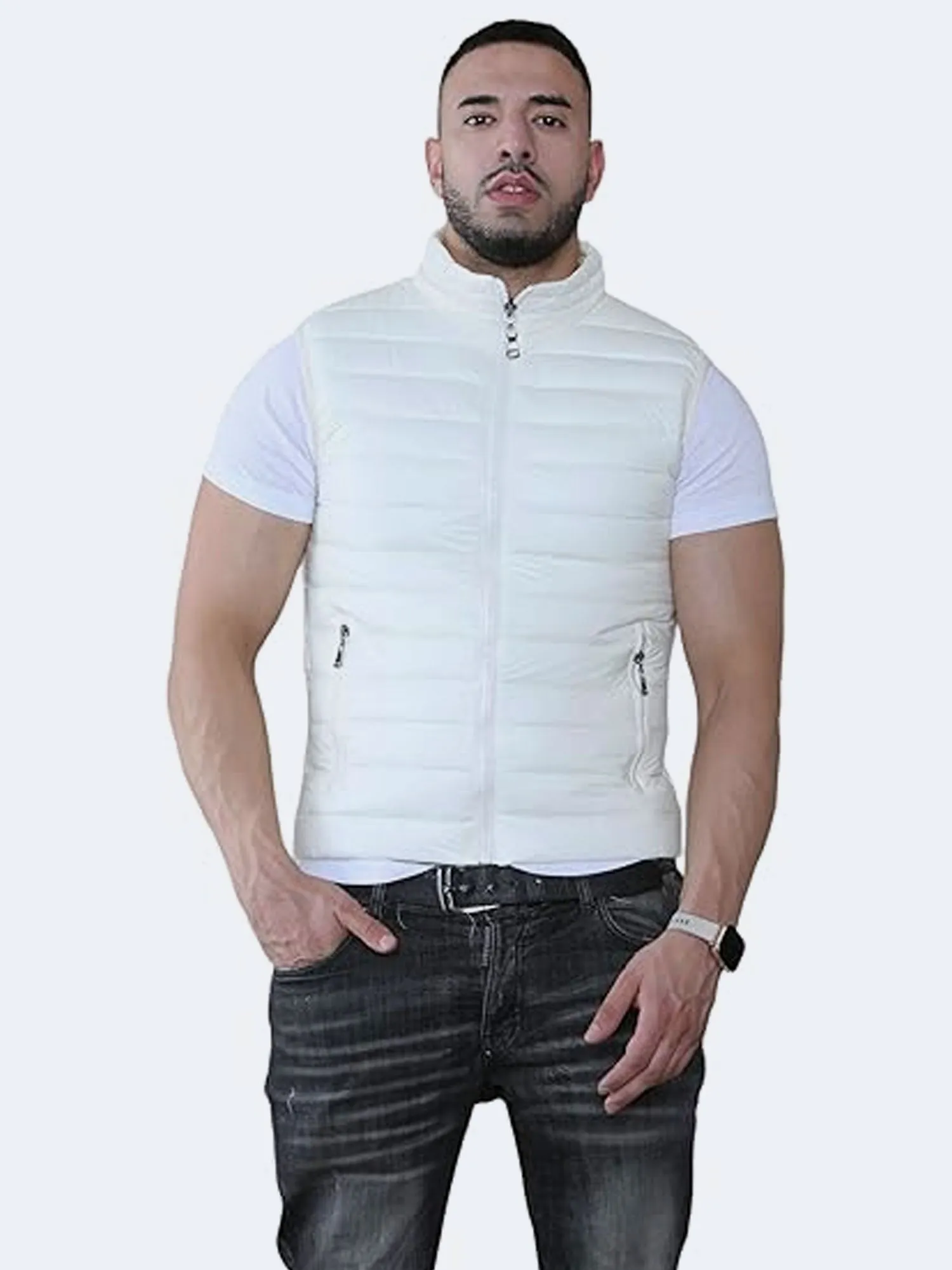 Men's Gilet Casual Winter Body Warmer Jacket, Gents Sleeveless Quilted Bodywarmer Padded Puffer Zip Up Coat