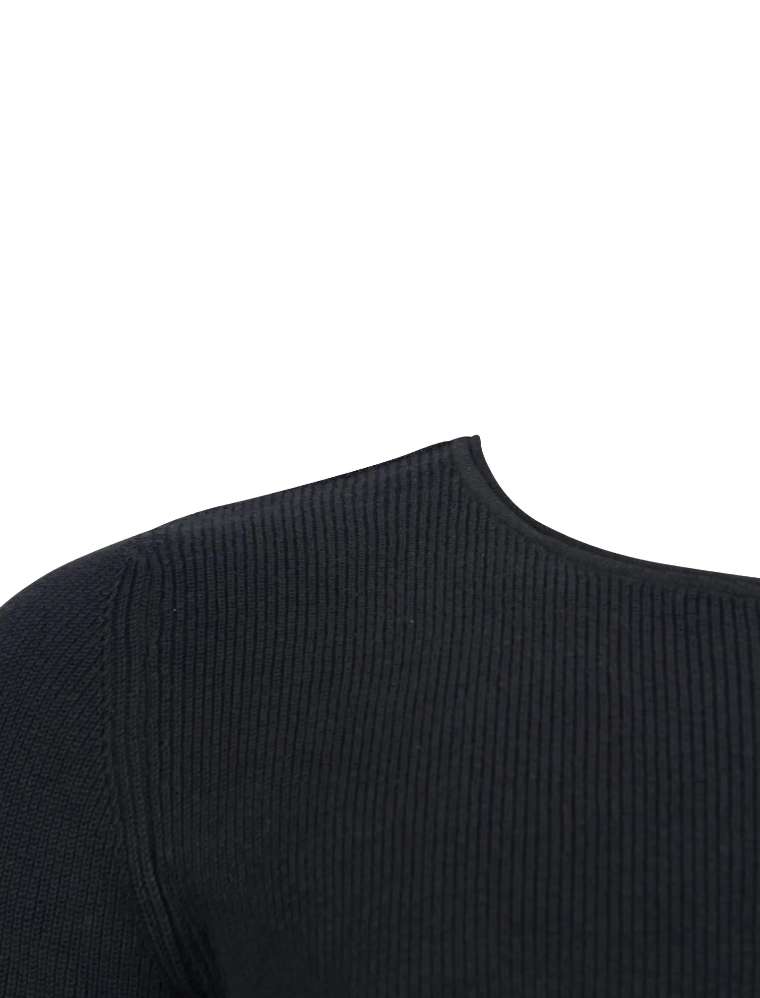 Milburn Ribbed Crew Neck Knitted Jumper In Dark Navy - Dissident