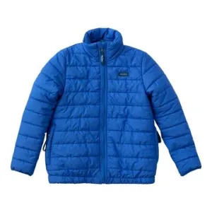 Mock Neck Puffer Jacket with Painted Wahoo Liner in Daphne Blue