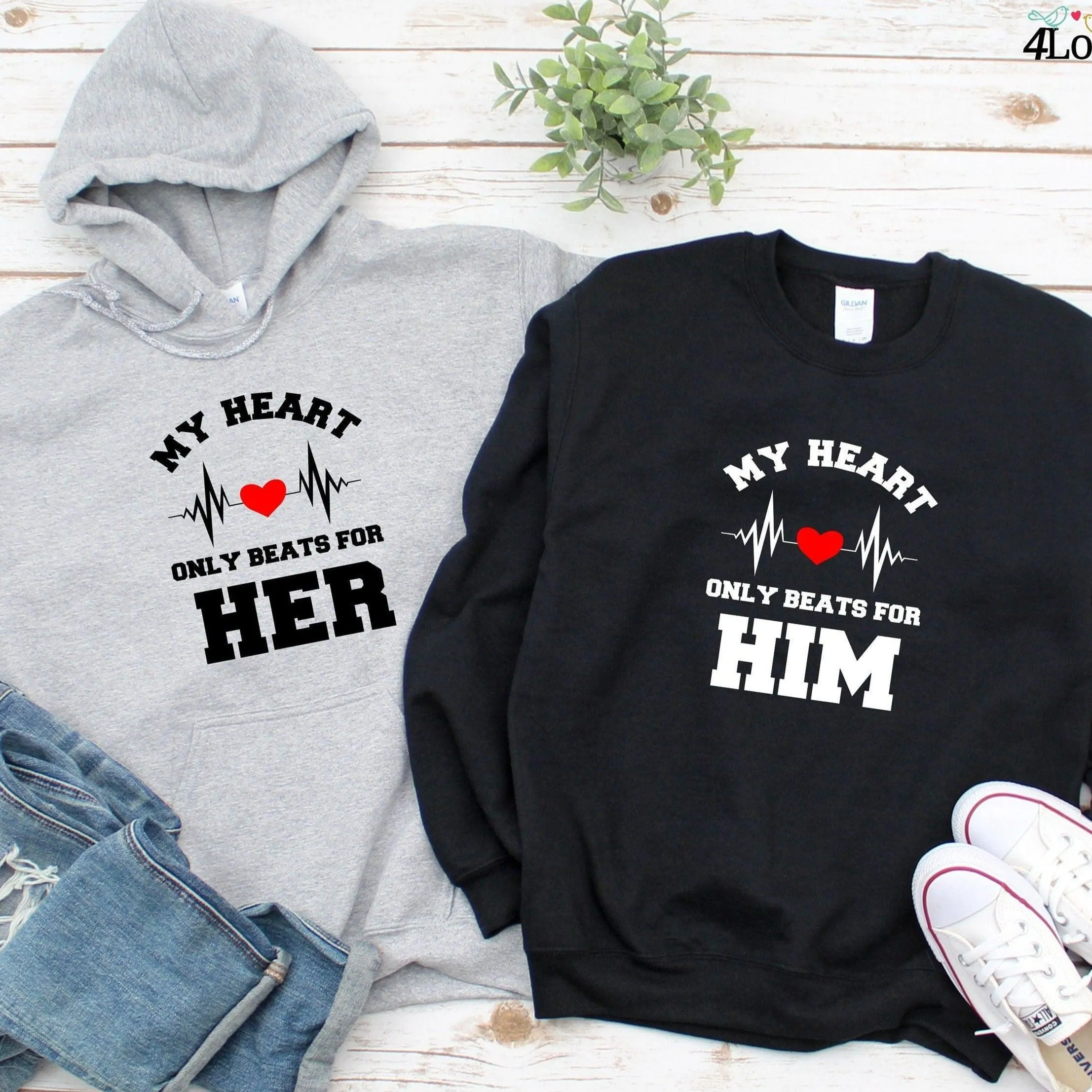 My Heart Only beats For Him/Her Outfits for Couples, Ideal Gift for Lover's Day