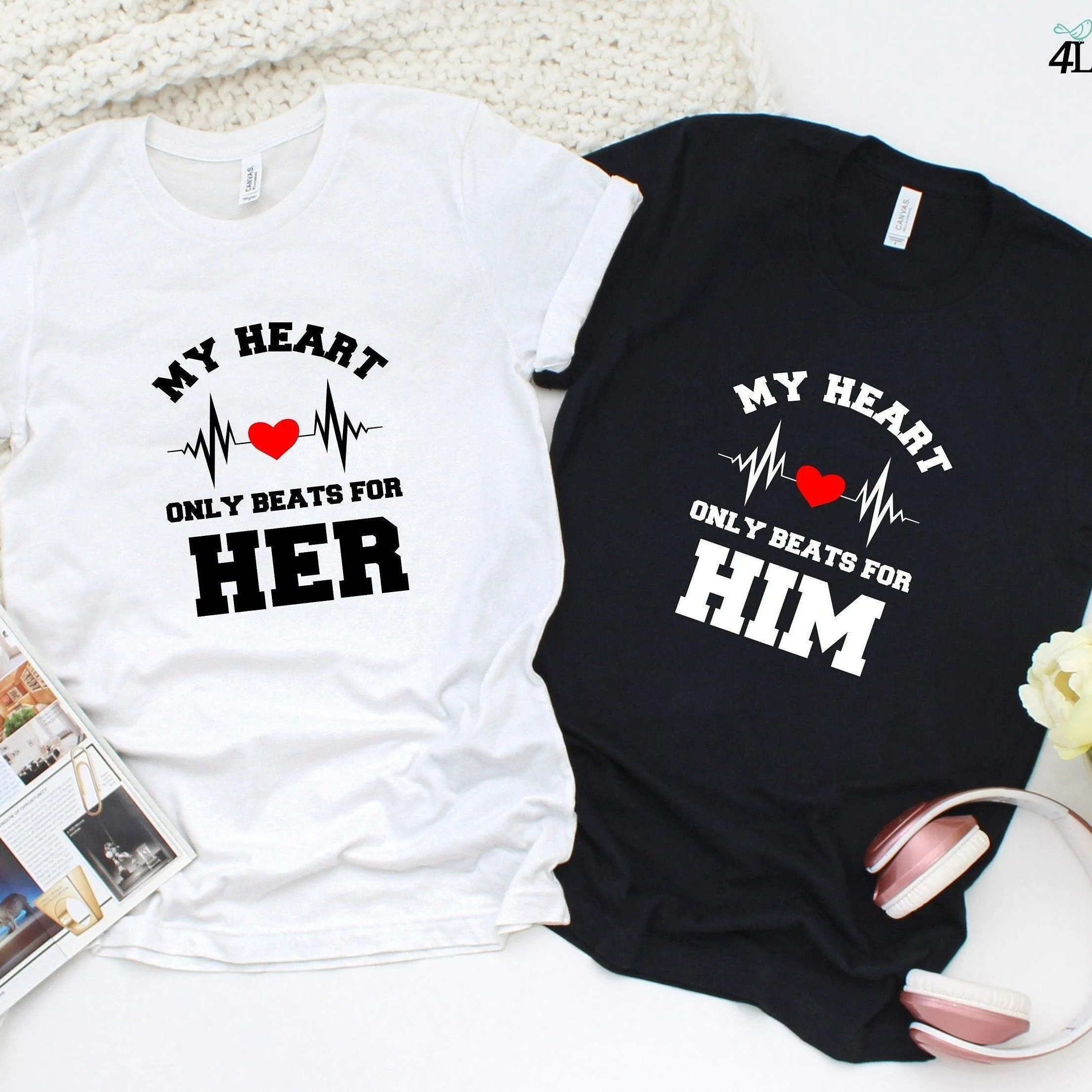 My Heart Only beats For Him/Her Outfits for Couples, Ideal Gift for Lover's Day