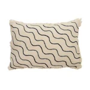 Natural & Blue Tao Cotton Cushion - 40cm x 60cm