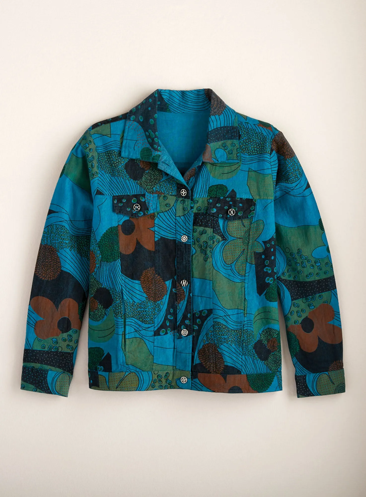 Over-dyed Retro Print Jacket