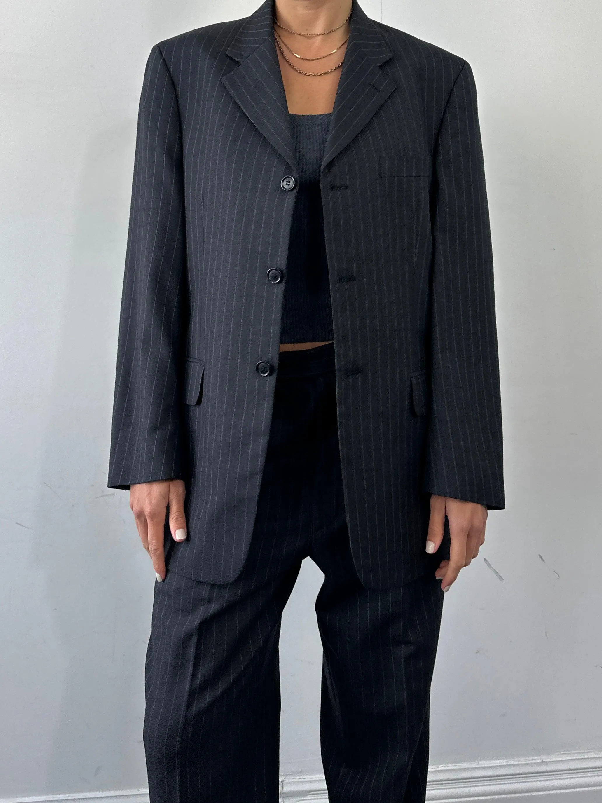 Pierre Cardin Pinstripe Pure Wool Single Breasted Suit - 40R/W32