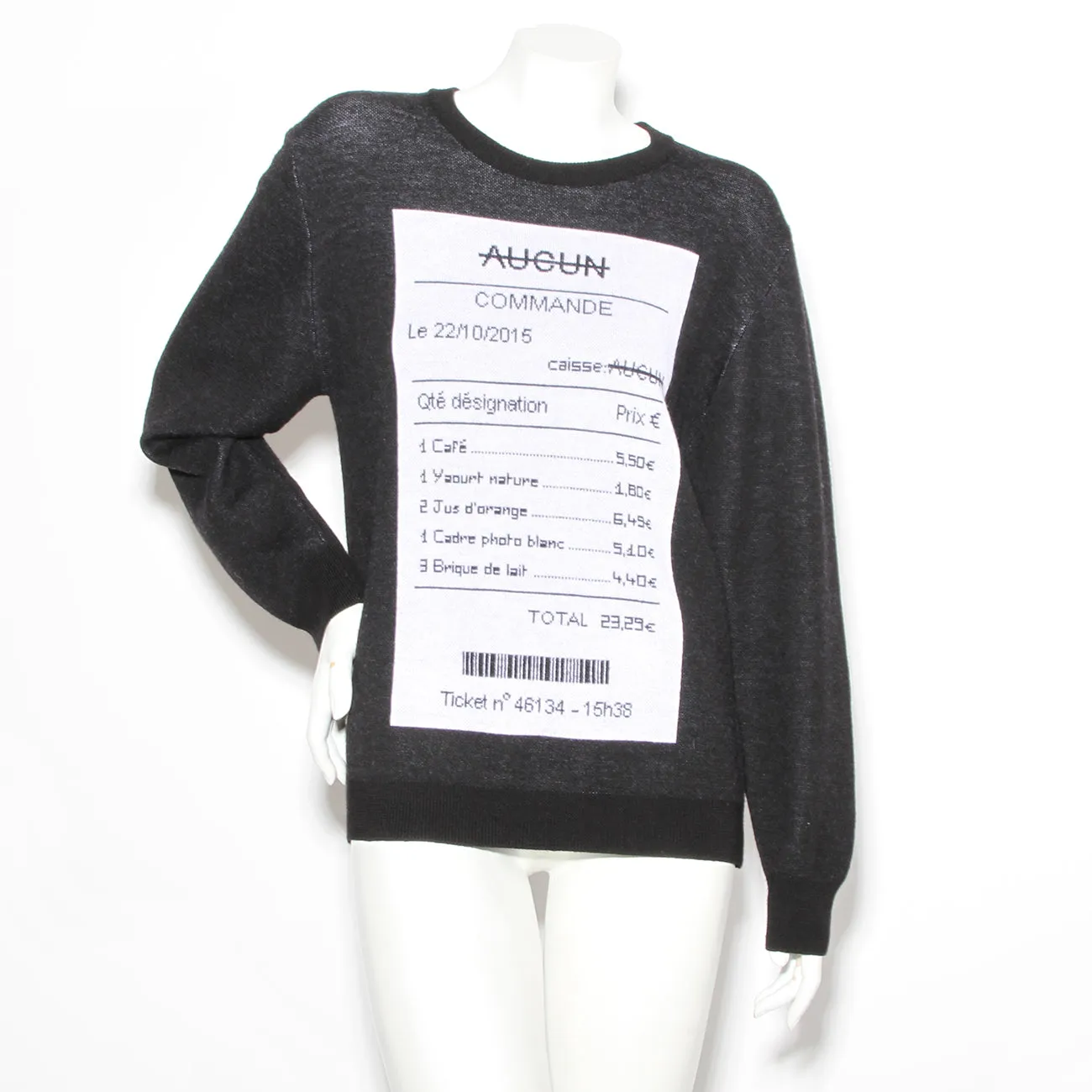 Receipt Patterned Knit Sweater