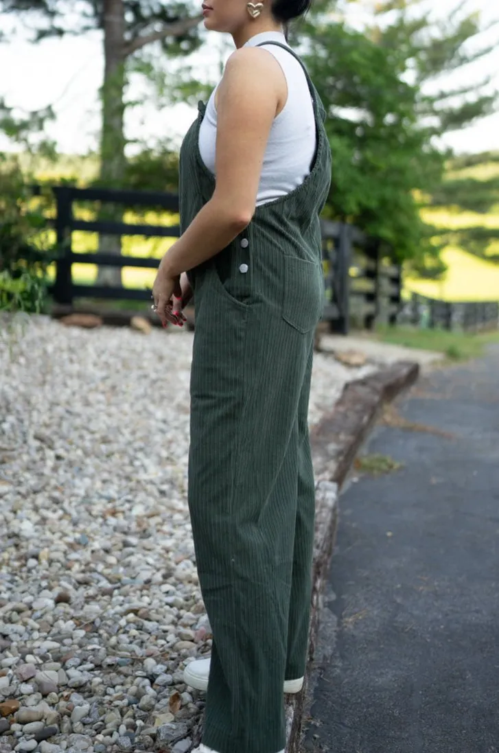 Reya Pocketed Loose Fit Corduroy Overall