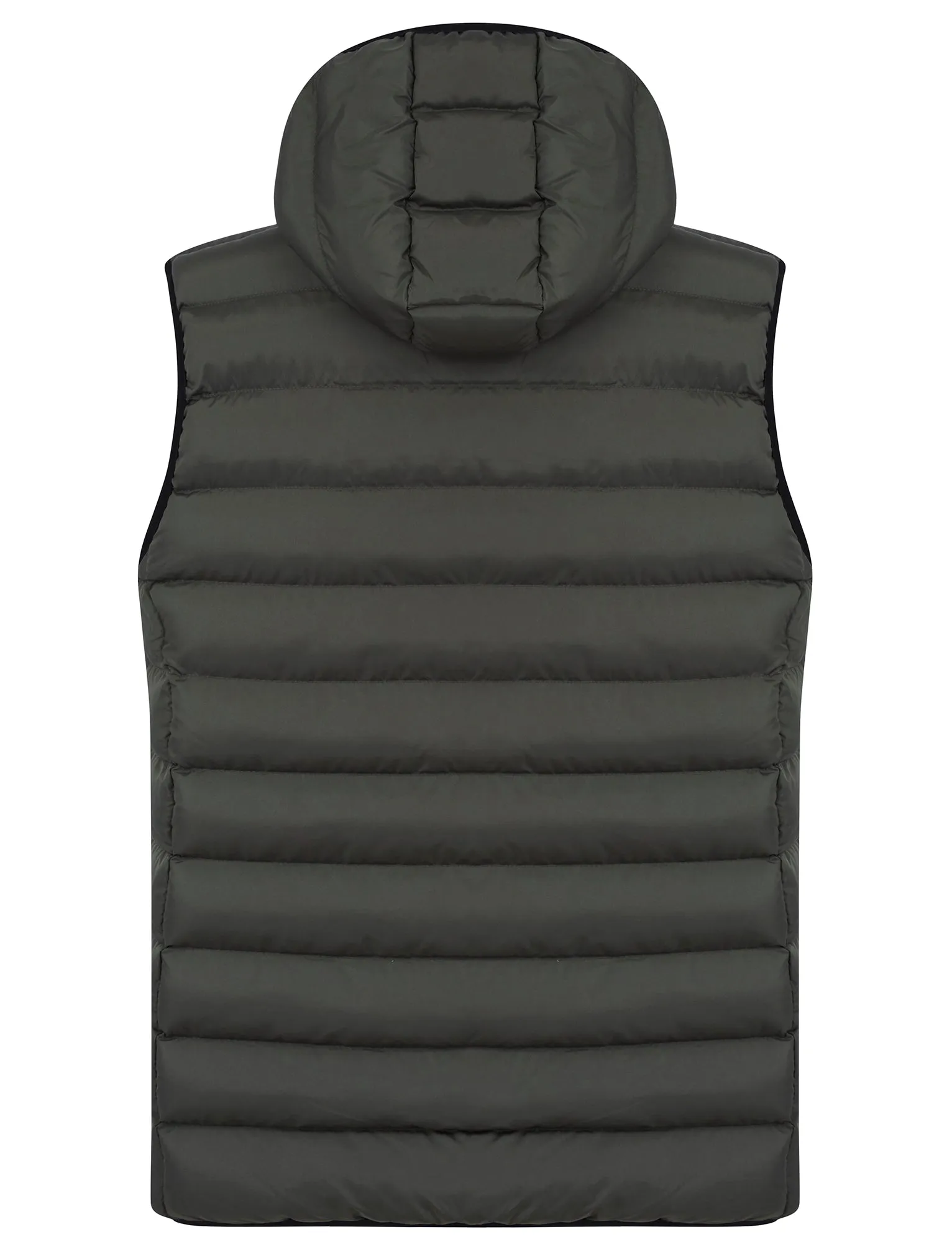 Tamaki Quilted Puffer Gilet with Hood in Khaki - Tokyo Laundry