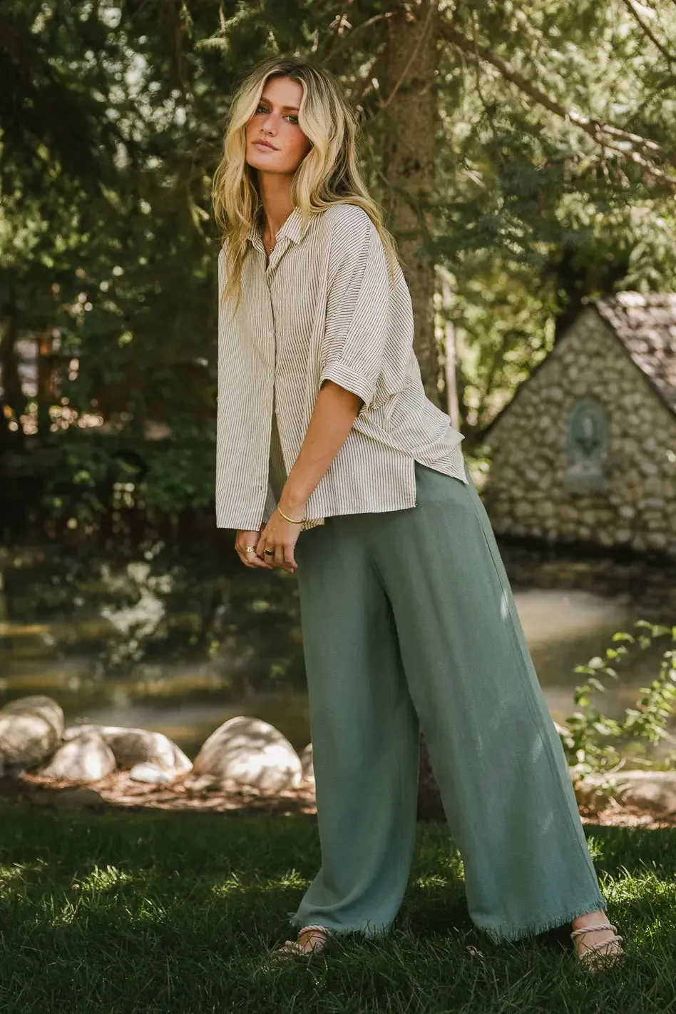 Tatum Woven Pants in Green - FINAL SALE