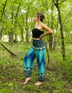 Teal Royal Peacock Harem Pants