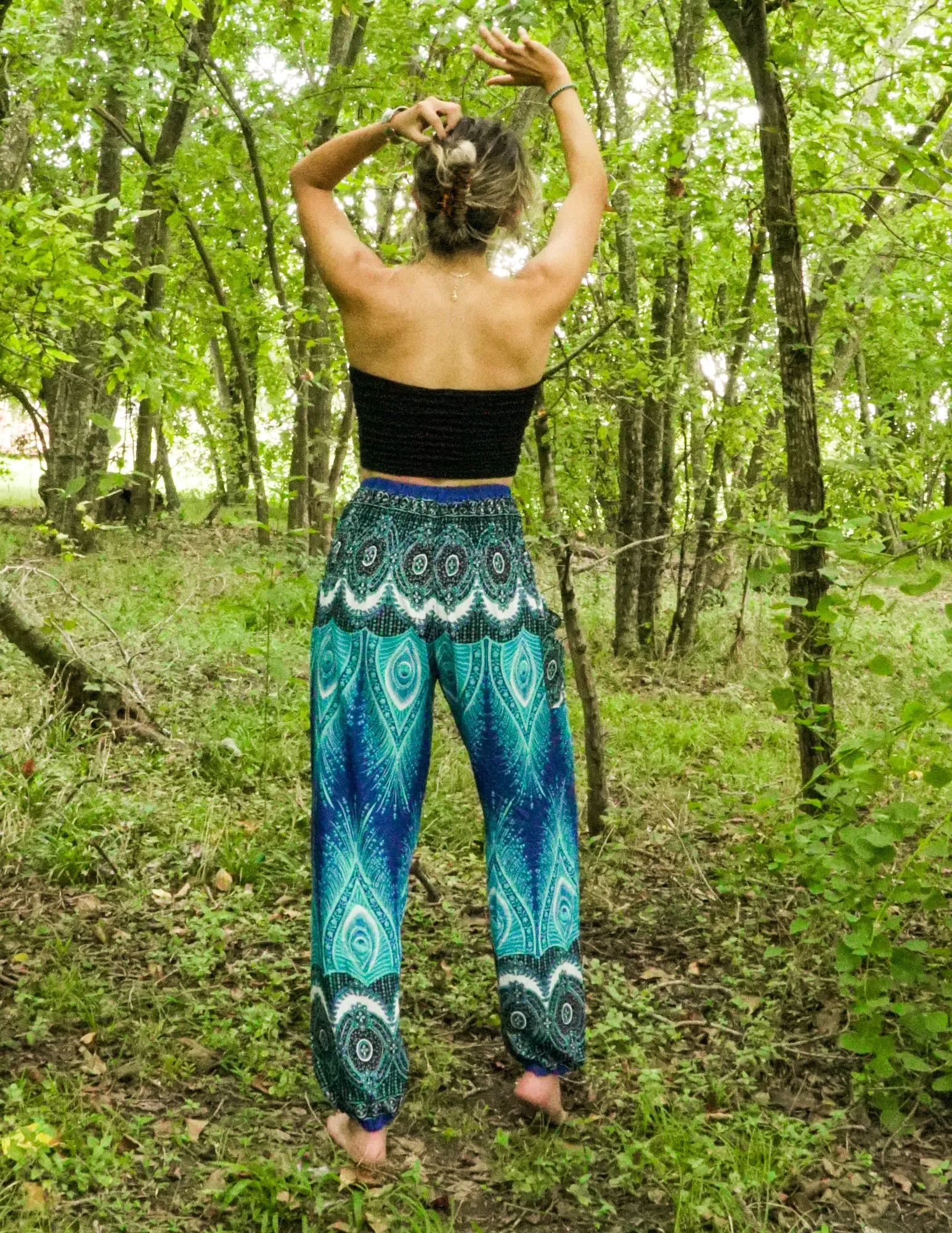 Teal Royal Peacock Harem Pants