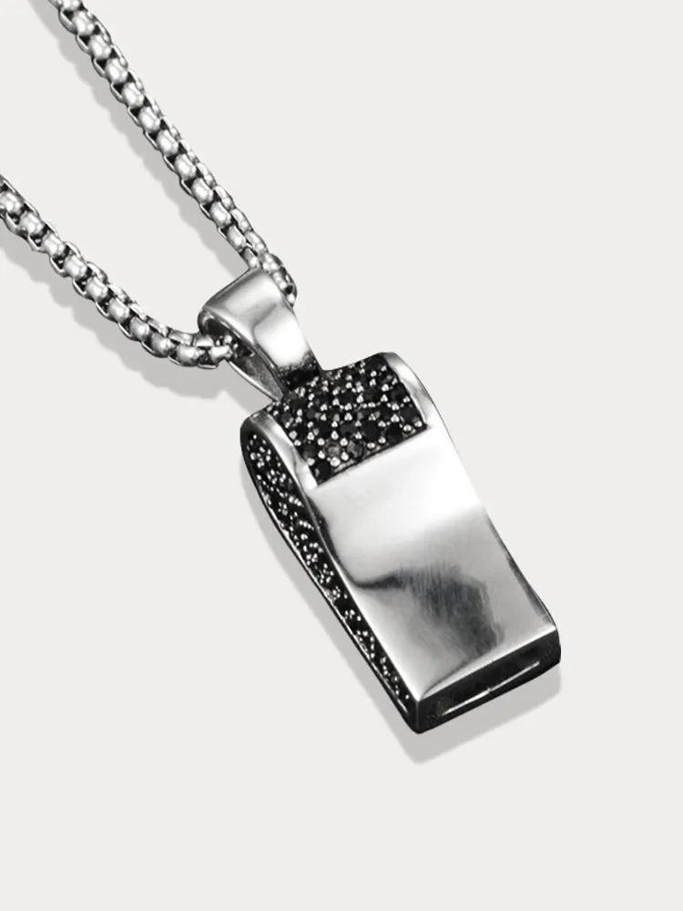 Titanium Whistle Pendant Necklace