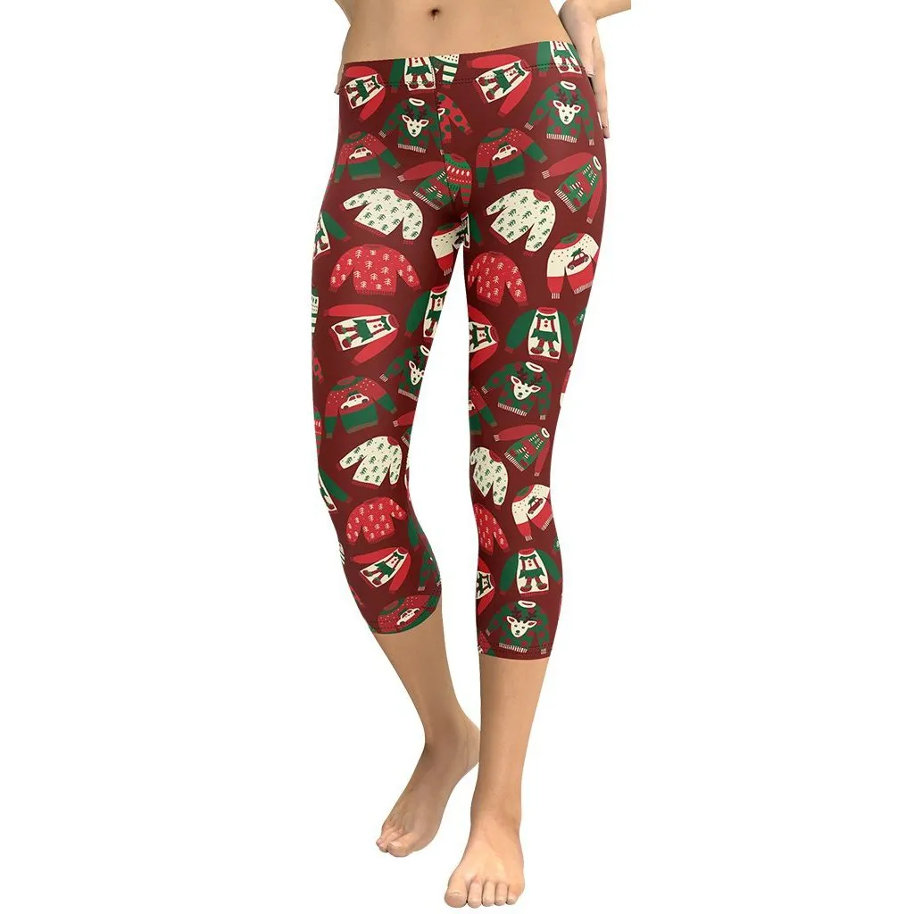 Ugly Christmas Sweater Pattern Capris