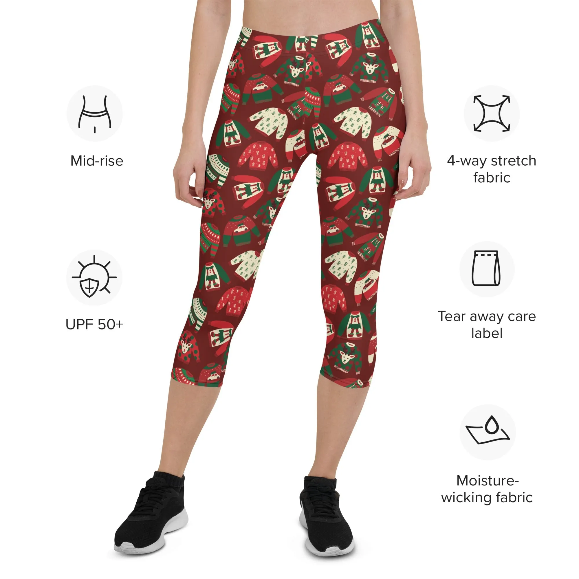 Ugly Christmas Sweater Pattern Capris