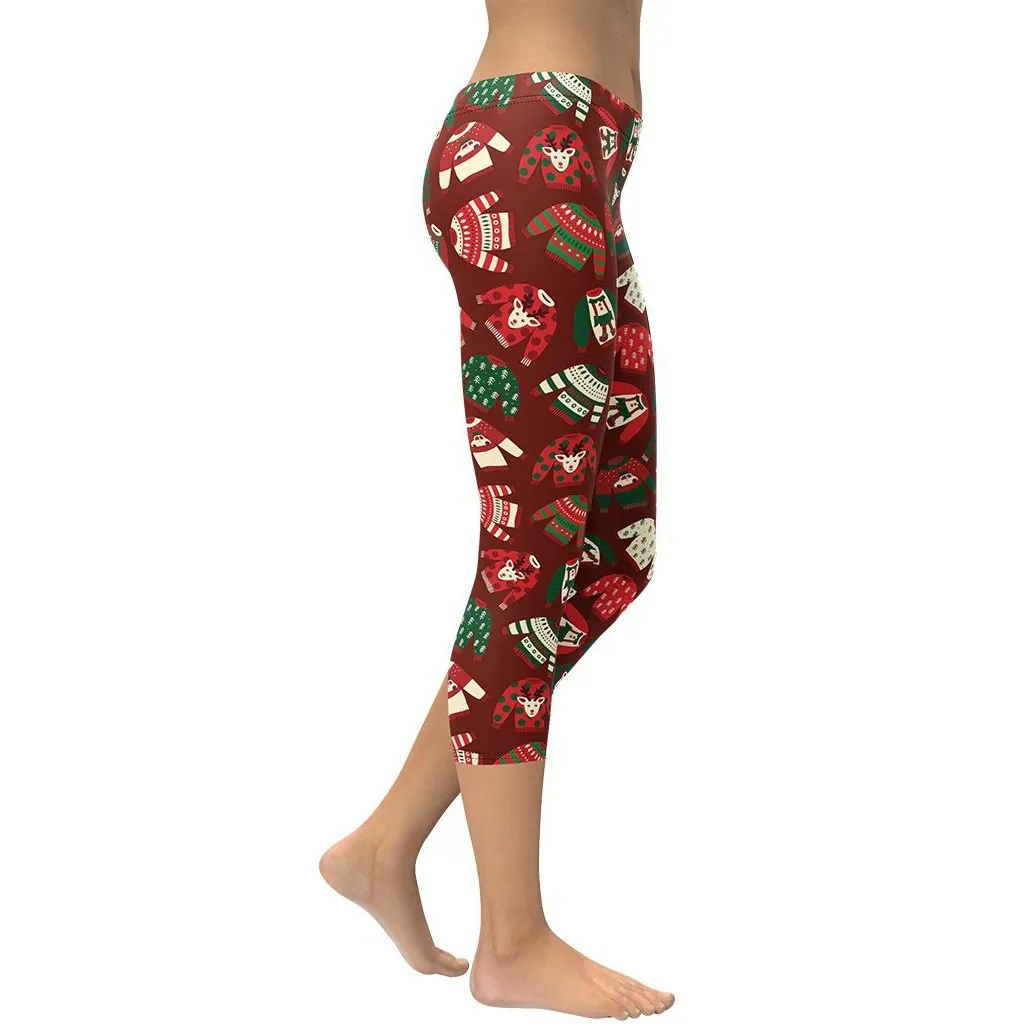 Ugly Christmas Sweater Pattern Capris