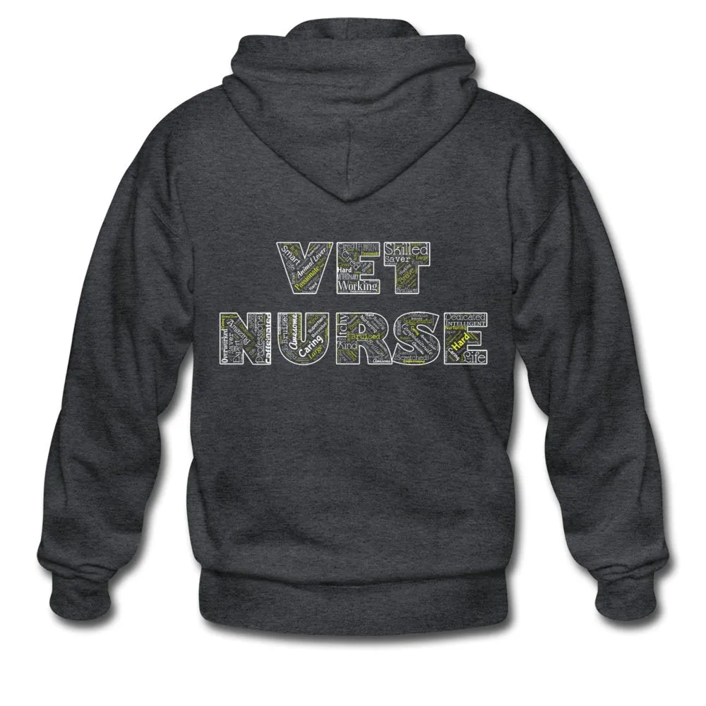 Vet Nurse Typography Unisex Zip Hoodie