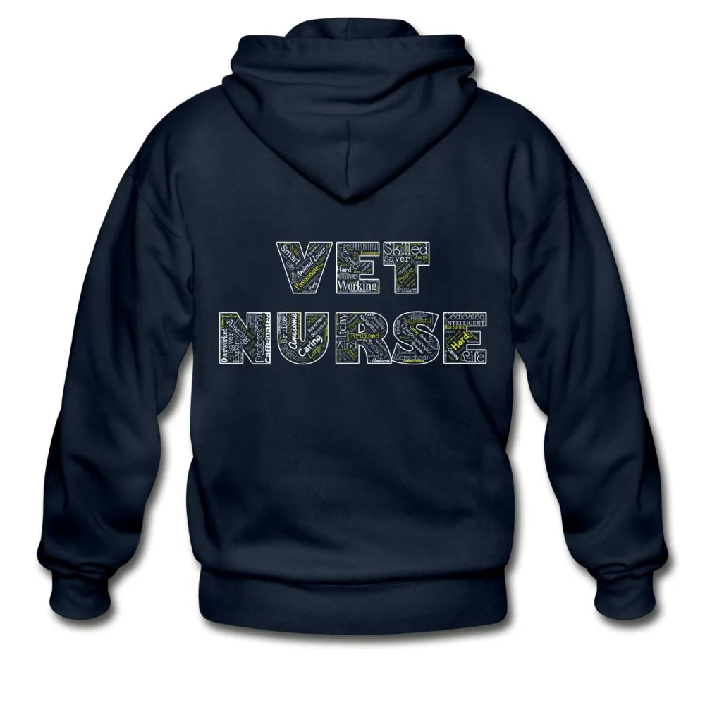 Vet Nurse Typography Unisex Zip Hoodie