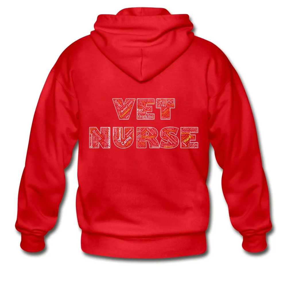 Vet Nurse Typography Unisex Zip Hoodie