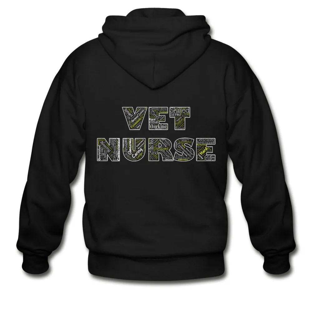 Vet Nurse Typography Unisex Zip Hoodie