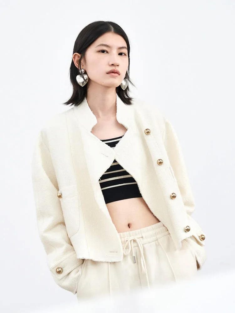 Vintage Cotton-blend Cropped Coat