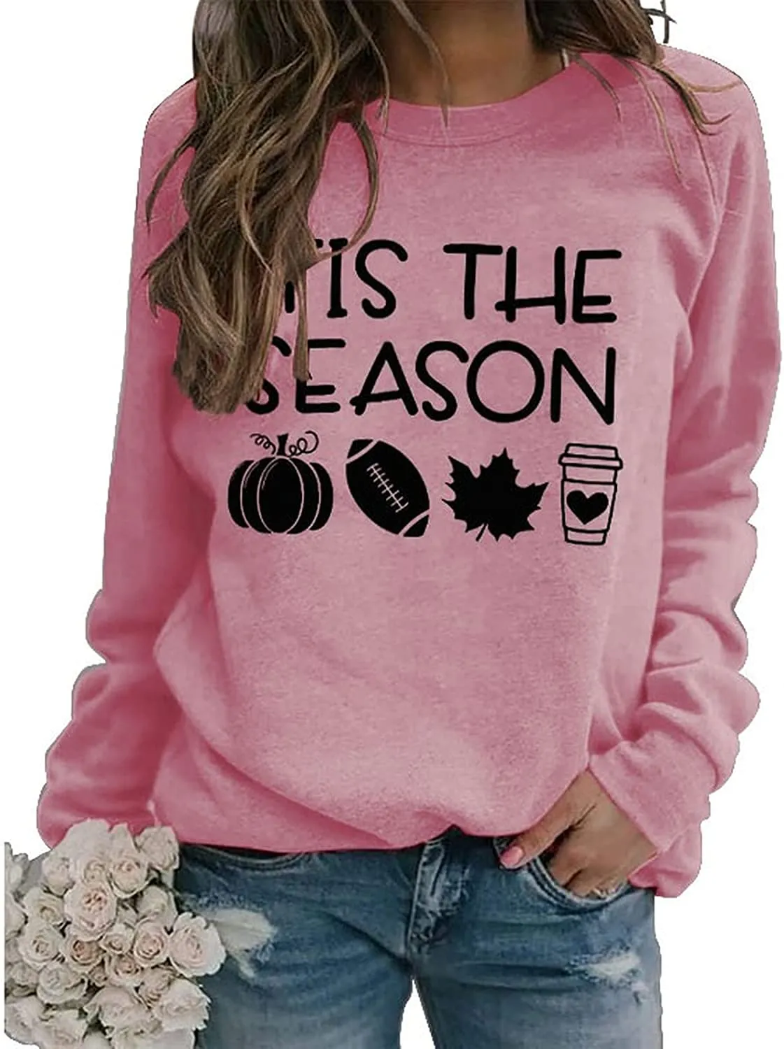 Women Tis The Season Shirt Football Pumpkin Sweatshirt