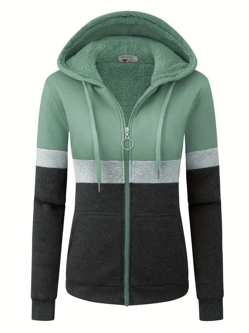 Women's Activewear Fleece Lined Sports Hoodie-ZPK006735