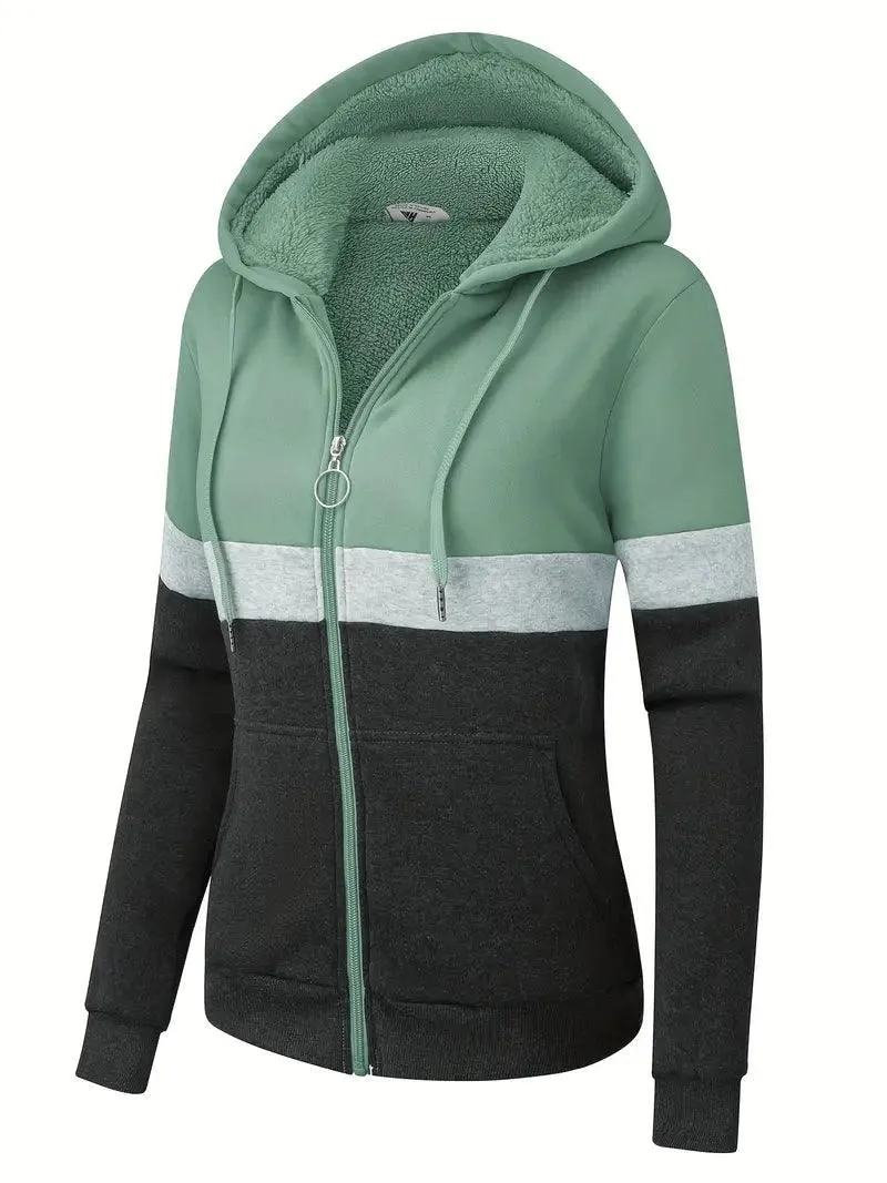 Women's Activewear Fleece Lined Sports Hoodie-ZPK006735