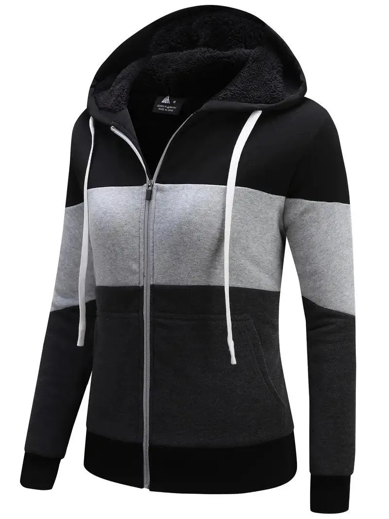 Women's Activewear Fleece Lined Sports Hoodie-ZPK006735