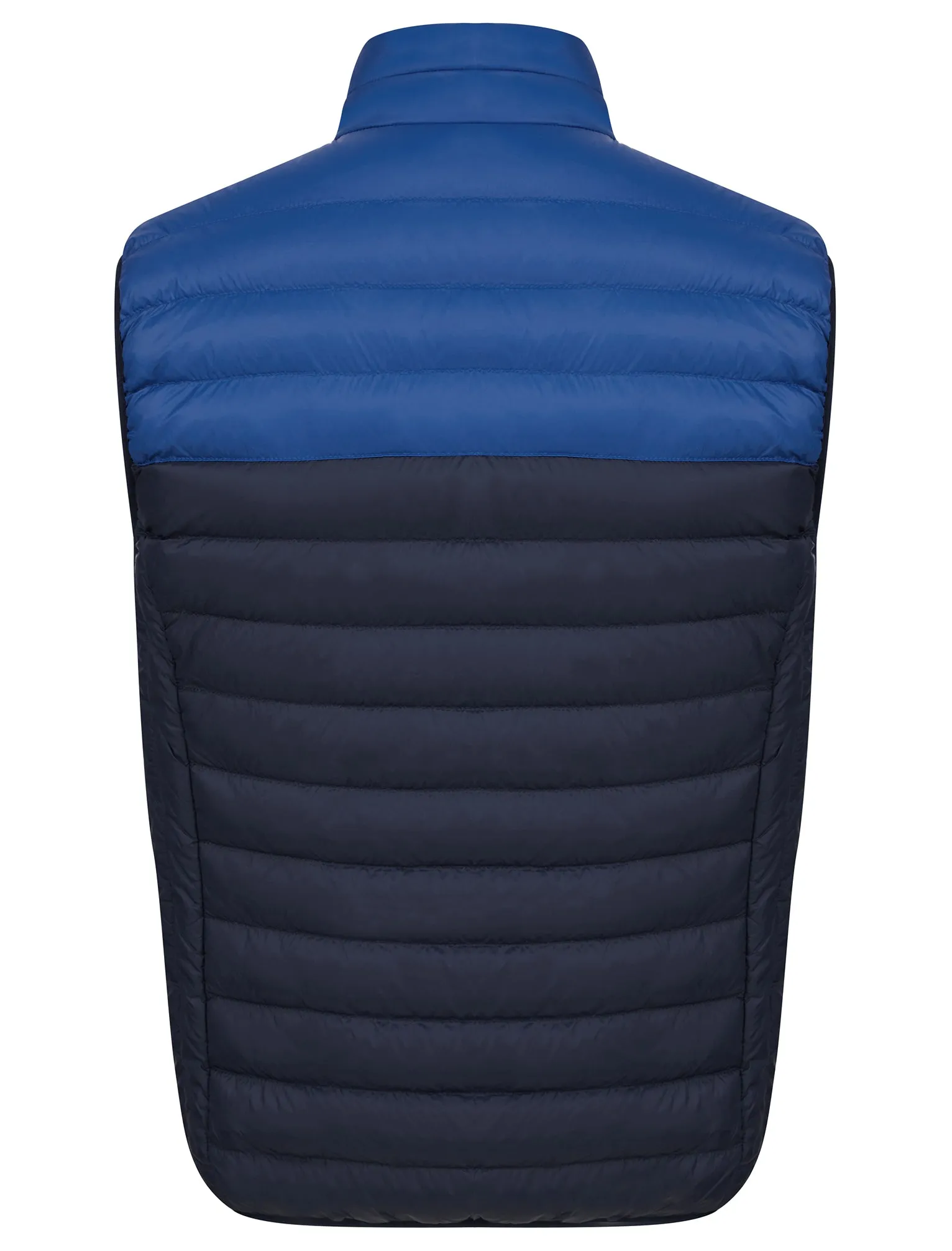 Yestin Colour Block Quilted Puffer Gilet with Fleece Lined Collar in Sodalite Blue - Tokyo Laundry