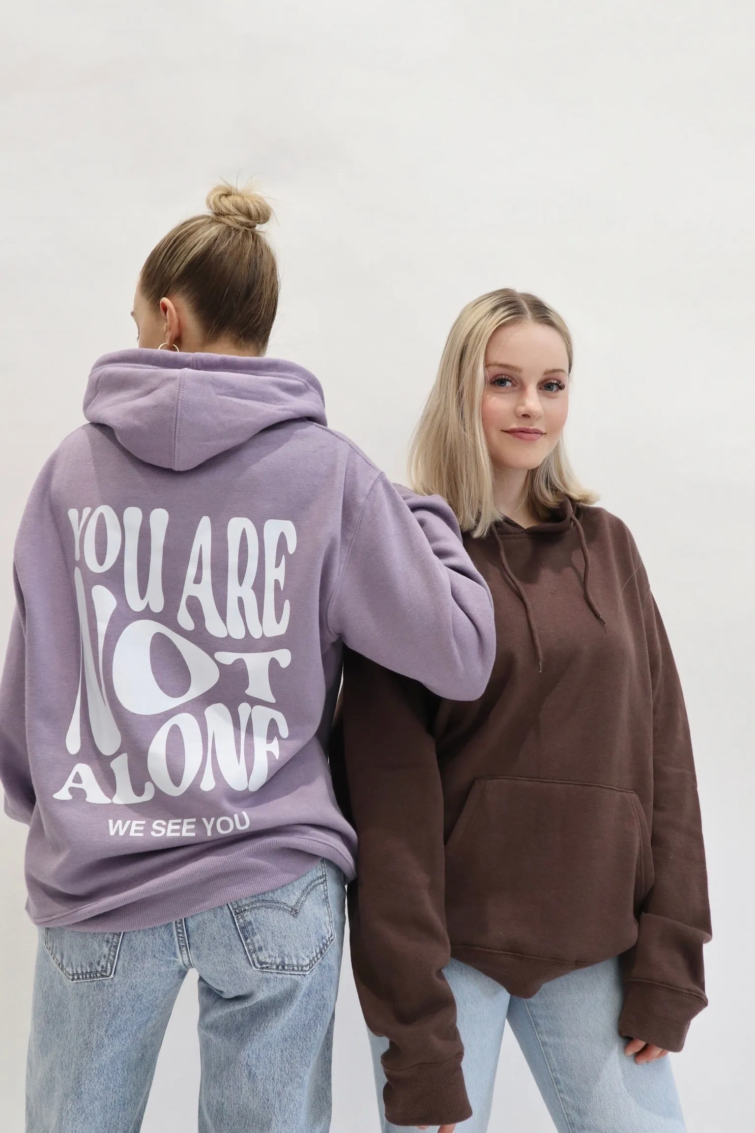 'YOU ARE NOT ALONE' Hoodie | Invisible Mental Health | Faded Violet