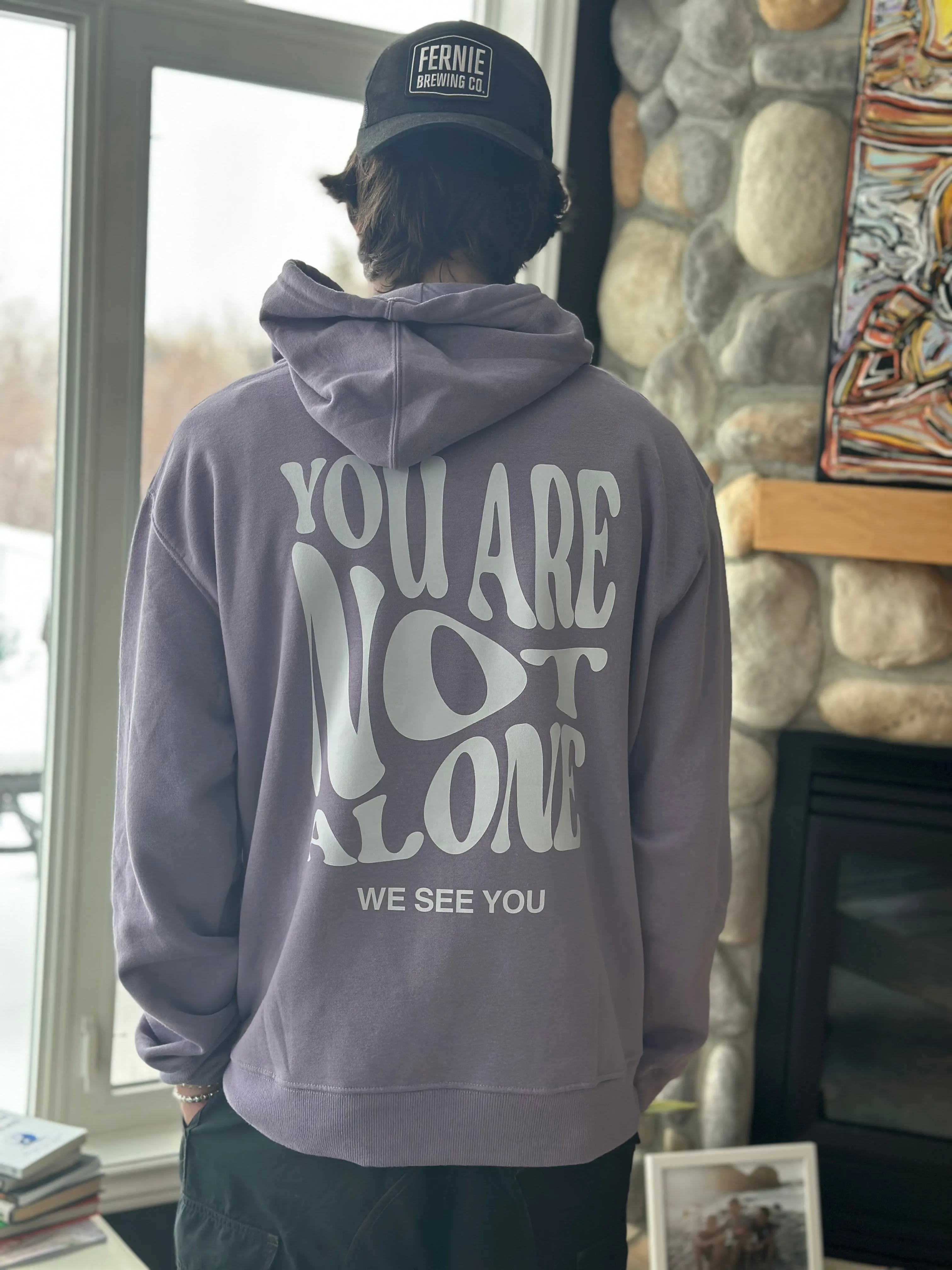 'YOU ARE NOT ALONE' Hoodie | Invisible Mental Health | Faded Violet